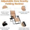 imageAmazon Basics Outdoor Patio Mesh Adjustable Zero Gravity Lounge Chair Recliners set of 2 with Side Table 35 x 26 x 43 inches BeigeBeige