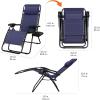 imageAmazon Basics Outdoor Patio Mesh Adjustable Zero Gravity Lounge Chair Recliners set of 2 with Side Table 35 x 26 x 43 inches BeigeBlue