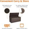 imageAmazon Basics Outdoor Patio Storage Box 150 Gallon Deck Box Waterproof and Weatherresistant Furniture Cushions Garden Tools Brown150 gallon