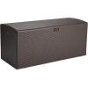 imageAmazon Basics Outdoor Patio Storage Box 150 Gallon Deck Box Waterproof and Weatherresistant Furniture Cushions Garden Tools Brown150 gallon