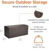 imageAmazon Basics Outdoor Patio Storage Box 150 Gallon Deck Box Waterproof and Weatherresistant Furniture Cushions Garden Tools Brown150 gallon