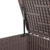 imageAmazon Basics Outdoor Patio Storage Box 150 Gallon Deck Box Waterproof and Weatherresistant Furniture Cushions Garden Tools Brown150 gallon