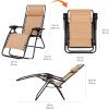 imageAmazon Basics Outdoor Patio Zero Gravity Lounge Chair with Pillow Folding Reclining and Textilene Adjustable Folding Lounge Lawn Chairs for Outside 26quot BeigeBeige