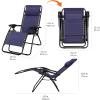 imageAmazon Basics Outdoor Patio Zero Gravity Lounge Chair with Pillow Folding Reclining and Textilene Adjustable Folding Lounge Lawn Chairs for Outside 26quot BeigeNavy Blue