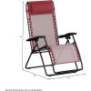 imageAmazon Basics Outdoor Patio Zero Gravity Lounge Chair with Pillow Folding Reclining and Textilene Adjustable Folding Lounge Lawn Chairs for Outside 26quot BeigeBurgundy