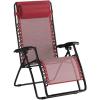 imageAmazon Basics Outdoor Patio Zero Gravity Lounge Chair with Pillow Folding Reclining and Textilene Adjustable Folding Lounge Lawn Chairs for Outside 26quot BeigeBurgundy