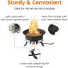 imageAmazon Basics Portable Propane Fire Pit 19 inch Round Gas for Patio 55000 BTU Carry Strapblack