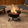imageAmazon Basics Portable Propane Fire Pit 19 inch Round Gas for Patio 55000 BTU Carry Strapblack