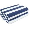 imageAmazon Basics Sky Blue Cabana Stripe Pool ampamp Beach Towel 100 Cotton Soft ampamp Absorbent Machine Washable Quick Dry Large 2 Pack Sky Blue 30quot x 60quotNavy Blue
