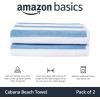 imageAmazon Basics Sky Blue Cabana Stripe Pool ampamp Beach Towel 100 Cotton Soft ampamp Absorbent Machine Washable Quick Dry Large 2 Pack Sky Blue 30quot x 60quotSky Blue