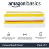 imageAmazon Basics Sky Blue Cabana Stripe Pool ampamp Beach Towel 100 Cotton Soft ampamp Absorbent Machine Washable Quick Dry Large 2 Pack Sky Blue 30quot x 60quotYellow