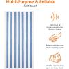 imageAmazon Basics Sky Blue Cabana Stripe Pool ampamp Beach Towel 100 Cotton Soft ampamp Absorbent Machine Washable Quick Dry Large 2 Pack Sky Blue 30quot x 60quotSky Blue