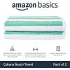 imageAmazon Basics Sky Blue Cabana Stripe Pool ampamp Beach Towel 100 Cotton Soft ampamp Absorbent Machine Washable Quick Dry Large 2 Pack Sky Blue 30quot x 60quotGreen