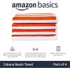imageAmazon Basics Sky Blue Cabana Stripe Pool ampamp Beach Towel 100 Cotton Soft ampamp Absorbent Machine Washable Quick Dry Large 2 Pack Sky Blue 30quot x 60quotOrange