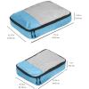 imageAmazon Basics Small Packing Cubes for Travel Packing Organizers 4PieceSet With Double Zipper Pulls and Mesh Top Panel 100 Durable Polyester Black 11quotL x 68quotW x 3quotHSky Blue