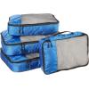 imageAmazon Basics Small Packing Cubes for Travel Packing Organizers 4PieceSet With Double Zipper Pulls and Mesh Top Panel 100 Durable Polyester Black 11quotL x 68quotW x 3quotHBlue