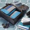 imageAmazon Basics Small Packing Cubes for Travel Packing Organizers 4PieceSet With Double Zipper Pulls and Mesh Top Panel 100 Durable Polyester Black 11quotL x 68quotW x 3quotHSky Blue