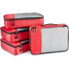 imageAmazon Basics Small Packing Cubes for Travel Packing Organizers 4PieceSet With Double Zipper Pulls and Mesh Top Panel 100 Durable Polyester Black 11quotL x 68quotW x 3quotHRed