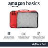 imageAmazon Basics Small Packing Cubes for Travel Packing Organizers 4PieceSet With Double Zipper Pulls and Mesh Top Panel 100 Durable Polyester Black 11quotL x 68quotW x 3quotHRed