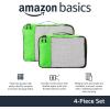 imageAmazon Basics Small Packing Cubes for Travel Packing Organizers 4PieceSet With Double Zipper Pulls and Mesh Top Panel 100 Durable Polyester Black 11quotL x 68quotW x 3quotHGreen
