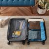 imageAmazon Basics Small Packing Cubes for Travel Packing Organizers 4PieceSet With Double Zipper Pulls and Mesh Top Panel 100 Durable Polyester Black 11quotL x 68quotW x 3quotHSky Blue