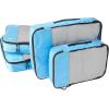 imageAmazon Basics Small Packing Cubes for Travel Packing Organizers 4PieceSet With Double Zipper Pulls and Mesh Top Panel 100 Durable Polyester Black 11quotL x 68quotW x 3quotHSky Blue
