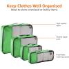 imageAmazon Basics Small Packing Cubes for Travel Packing Organizers 4PieceSet With Double Zipper Pulls and Mesh Top Panel 100 Durable Polyester Black 11quotL x 68quotW x 3quotHGreen