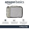 imageAmazon Basics Small Packing Cubes for Travel Packing Organizers 4PieceSet With Double Zipper Pulls and Mesh Top Panel 100 Durable Polyester Black 11quotL x 68quotW x 3quotHGray