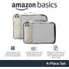 imageAmazon Basics Small Packing Cubes for Travel Packing Organizers 4PieceSet With Double Zipper Pulls and Mesh Top Panel 100 Durable Polyester Black 11quotL x 68quotW x 3quotHGray