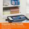 imageAmazon Basics Small Packing Cubes for Travel Packing Organizers 4PieceSet With Double Zipper Pulls and Mesh Top Panel 100 Durable Polyester Black 11quotL x 68quotW x 3quotHSky Blue
