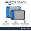 imageAmazon Basics Small Packing Cubes for Travel Packing Organizers 4PieceSet With Double Zipper Pulls and Mesh Top Panel 100 Durable Polyester Black 11quotL x 68quotW x 3quotHBlue