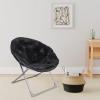 imageAmazon Basics Soft Faux Fur Saucer Shaped Comfortable Chair with Foldable Metal Frame for Living Room or Dorm Room Cozy Pink 272quotD x 323quotW x 323quotHBlack