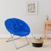 imageAmazon Basics Soft Faux Fur Saucer Shaped Comfortable Chair with Foldable Metal Frame for Living Room or Dorm Room Cozy Pink 272quotD x 323quotW x 323quotHBlue