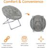 imageAmazon Basics Soft Faux Fur Saucer Shaped Comfortable Chair with Foldable Metal Frame for Living Room or Dorm Room Cozy Pink 272quotD x 323quotW x 323quotHGrey