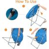 imageAmazon Basics Soft Faux Fur Saucer Shaped Comfortable Chair with Foldable Metal Frame for Living Room or Dorm Room Cozy Pink 272quotD x 323quotW x 323quotHBlue