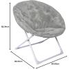 imageAmazon Basics Soft Faux Fur Saucer Shaped Comfortable Chair with Foldable Metal Frame for Living Room or Dorm Room Cozy Pink 272quotD x 323quotW x 323quotHGrey