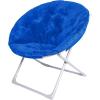 imageAmazon Basics Soft Faux Fur Saucer Shaped Comfortable Chair with Foldable Metal Frame for Living Room or Dorm Room Cozy Pink 272quotD x 323quotW x 323quotHBlue