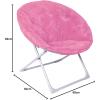 imageAmazon Basics Soft Faux Fur Saucer Shaped Comfortable Chair with Foldable Metal Frame for Living Room or Dorm Room Cozy Pink 272quotD x 323quotW x 323quotHPink