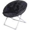 imageAmazon Basics Soft Faux Fur Saucer Shaped Comfortable Chair with Foldable Metal Frame for Living Room or Dorm Room Cozy Pink 272quotD x 323quotW x 323quotHBlack
