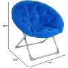 imageAmazon Basics Soft Faux Fur Saucer Shaped Comfortable Chair with Foldable Metal Frame for Living Room or Dorm Room Cozy Pink 272quotD x 323quotW x 323quotHBlue