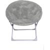imageAmazon Basics Soft Faux Fur Saucer Shaped Comfortable Chair with Foldable Metal Frame for Living Room or Dorm Room Cozy Pink 272quotD x 323quotW x 323quotHGrey