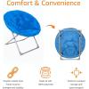 imageAmazon Basics Soft Faux Fur Saucer Shaped Comfortable Chair with Foldable Metal Frame for Living Room or Dorm Room Cozy Pink 272quotD x 323quotW x 323quotHBlue