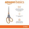 imageAmazon Basics Stainless Steel Scissors for Office Crafts Multipurpose Sharp Comfort Grip PVD Coated 3 Pack Multicolor2Pack