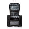 imageAmazon Basics Travel Toiletry Bag for Men and Women Hanging Toiletry Bag Dopp Kit with 2 Side Pockets Multiple Interior Pockets Durable 1680D Polyester Handles Bathroom SpillsSplashes Black
