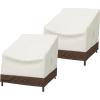 imageAmazon Basics 3 Seater Outdoor Couch and Patio Furniture Covers Waterproof AntiUV Durable BeigeTanSet of 2