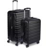 imageAmazon Basics 3Piece Set 21quot 26quot 30quot Hardshell Suitcases With Wheels Expandable For Up to 25 More Space With ScratchResistant Surface Four Multidirectional Wheels Light BlueBlack