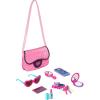 imageAmazon Basics 8Piece Pretend Play Purse Toy with Accessories for Girls Ages 3 and Up Handbag Gift Set Including Smartphone Sunglasses Makeup Compact Keys and Credit Card Pink