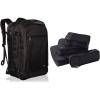 imageAmazon Basics CarryOn Travel Backpack  Black ampamp 4 Piece Packing Travel Organizer Cubes Set Black