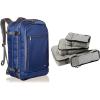imageAmazon Basics CarryOn Travel Backpack  Navy Blue ampamp 4 Piece Packing Travel Organizer Cubes Set Grey