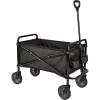imageAmazon Basics Collapsible Folding Heavy Duty Utility Wagon for Outdoor Sports 265 pounds Weight Capacity Camping Garden and Shopping 276 x 409 x 20 inches BlackBlack